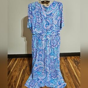 FREE Gift with Purchase Lilly Pulitzer Minka Maxi Dress Size 16 Blue